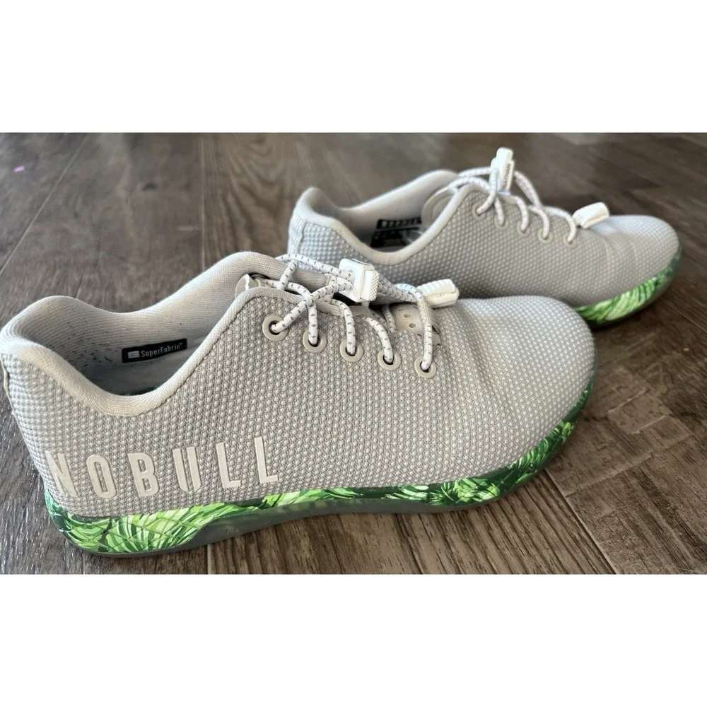 Nobull‎ Project Artic Palm Trainer Gray Green Athletic Gym Shoe M:6 W:7.5